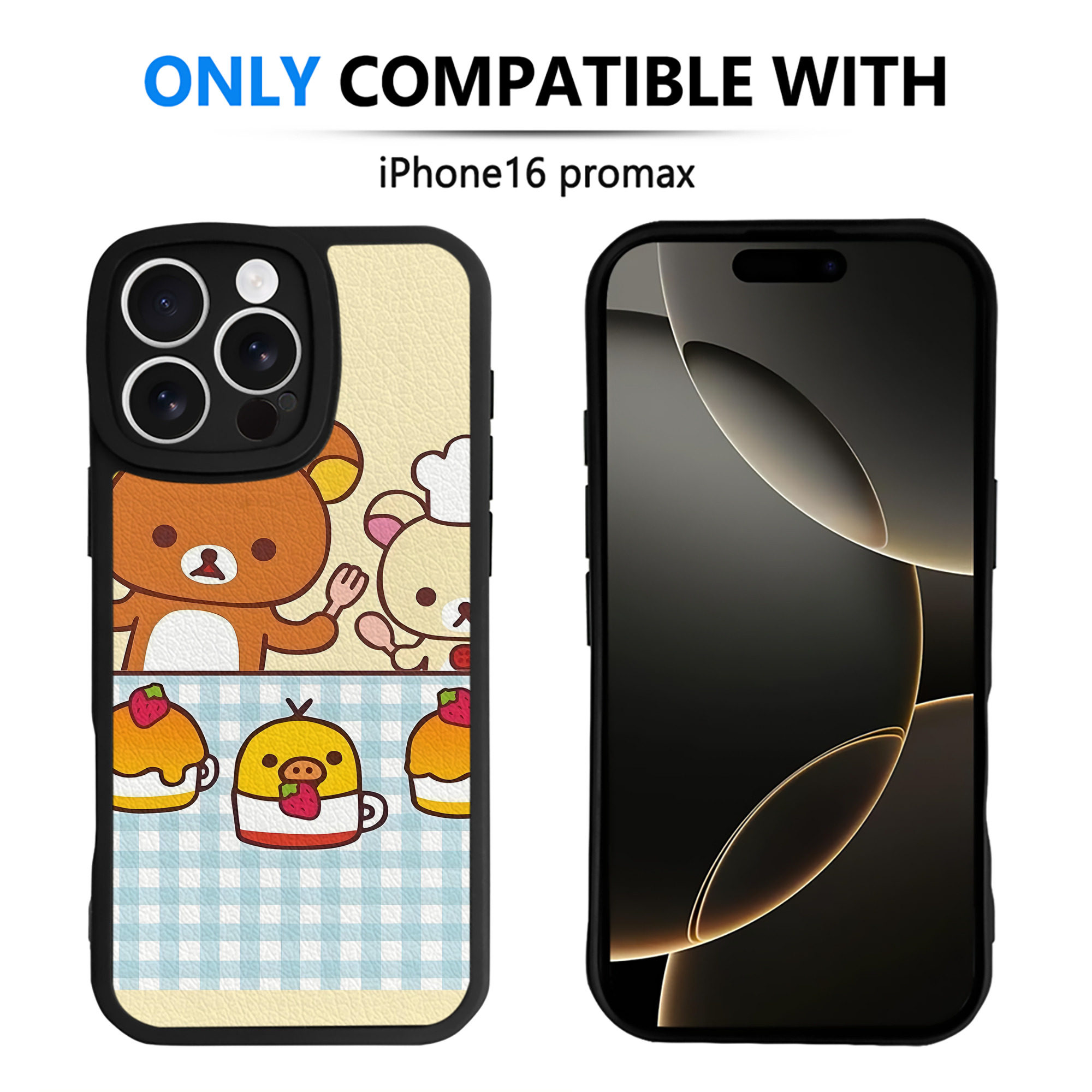 （画像用） リラックマ リラックマ キイロイトリ Rilakkuma Korilakkuma Kiiroitori 【iPhone 16シリーズ対応】シリコンスマホケース（レザー調） 材質：シリコン